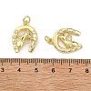Brass Micro Pave Clear Cubic Zirconia Pendants KK-B177-05A-G-3