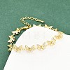 Brass Micro Pave Clear Cubic Zirconia Link Chain Bracelets for Women BJEW-A090-10D-G-1
