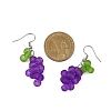 Grape 304 Stainless Steel Glass Dangle Earrings EJEW-JE06758-3