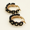 Bohemian Glass Braided Seed Beads Flower Hoop Earrings for Women CY3369-1-1