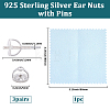3 Pairs 925 Sterling Silver Screw Ear Nuts STER-BBC0009-74A-2