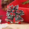 Christmas Theme Golden Alloy Rhinestone Brooch Pin LS-LK2414-1-1