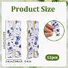 12Pcs Flower Printed Polyester Necklace Anti-Winding Display Cards CDIS-OC0001-14F-2