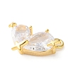 Brass Micro Pave Cubic Zirconia Charms KK-S513-04G-2