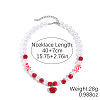 Christmas Theme Alloy Rhinestone Pendant Acrylic Imitation Pearl Round Beaded Necklaces FS-WG72DBE-06-1