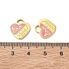 Valentine's Day 304 Stainless Steel Enamel Pendants STAS-B142-06G-3
