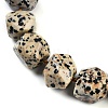 Natural Dalmatian Jasper Nuggets Beaded Necklaces for Women Men NJEW-K388-01O-2