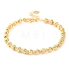Brass Grooved Rondelle Beaded Bracelets for Women BJEW-G711-09G-1