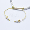 Natural Howlite Braided Bead Bracelets BJEW-I258-E04-2