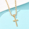 Alloy Cross Pendant Necklaces & Chain Bracelets Sets for Women SJEW-A002-01G-2