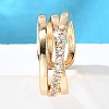 Brass Clear Cubic Zirconia Cuff Earrings EJEW-Q025-04G-4