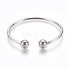 304 Stainless Steel Cuff Bangles BJEW-F350-01P-2