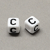 Large Hole Acrylic Letter European Beads SACR-Q103-7mm-01C-2