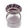 Adjustable Natural Amethyst Finger Rings RJEW-L090-A11-3