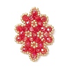 Woven Glass Beaded Connector Charms PALLOY-MZ01201-02-1