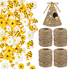 90Pcs 9 Styles Bees & Flower Opaque Resin Cabochons RESI-PH0002-74-1