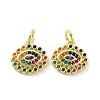 Brass Micro Pave Colorful Cubic Zirconia Charms KK-E068-VF076-2