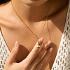 Brass Micro Pave Clear Cubic Zirconia Geometric Pendant Cable Chain Necklaces for Women WG4F4F3-01-2