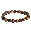 Natural Green Ocean Agate Round Stretch Bracelets for Women PW-WG91270-02-5