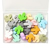 24Pcs 12 Colors Cactus Silicone Beads SIL-YW0001-20-5