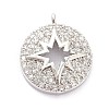 Brass Micro Pave Clear Cubic Zirconia Pendants ZIRC-L091-088P-1