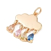 Brass Micro Pave Cubic Zirconia Pendants KK-D263-07G-2