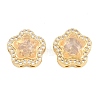 Brass Clear Cubic Zirconia Beads KK-B186-01G-02-1