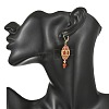 Natural Carnelian Leveback Earrings for Women EJEW-MZ00785-01-2