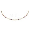 304 Stainless Steel with Natural Mixed Gemstone Pendant Necklaces NJEW-JN06653-01-4