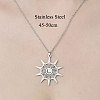 201 Stainless Steel Hollow Sun Pendant Necklace NJEW-OY002-21-3