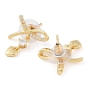 Brass Micro Pave Clear Cubic Zirconia Studs Earring for Women EJEW-S225-18G-2