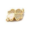 Eco-Friendly Rack Plating Brass Micro Pave Clear Cubic Zirconia Connector Charms X-KK-F853-26G-3