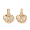 Rack Plating Brass Micro Pave Clear Cubic Zirconia Hoop Earrings for Women EJEW-G394-33G-1