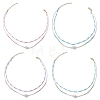 Glass Beaded Double Layer Necklaces NJEW-MZ00070-2