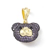 Brass Micro Pave Cubic Zirconia Pendants KK-P224-09EB-03-1