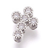 Brass Micro Pave Cubic Zirconia Beads ZIRC-E152-07P-RS-1