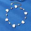 Summer Beach Natural White Shell Link Chain Anklets AJEW-AN00771-03-1