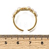 304 Stainless Steel with Imitation Pearl Cuff Open Rings for Women RJEW-Z144-01G-01-5