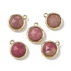 Natural Rhodonite Faceted Flat Round Charms G-U028-03G-12-1