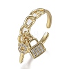 Adjustable Brass Micro Pave Clear Cubic Zirconia Cuff Rings ZIRC-Z002-12G-3
