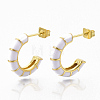 Brass Stud Earrings EJEW-S209-10F-1