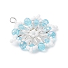 3Pcs Glass Seed Beaded Snowflake Pendants PALLOY-MZ01080-3