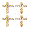 2 Pairs Brass Micro Pave Clear Cubic Zirconia Stud Earrings for Women EJEW-LP0001-57G-1