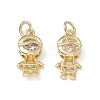 Brass Micro Pave Cubic Zirconia Pendants KK-E068-VB202-2