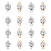 192Pcs 8 Styles Brass Clear Cubic Zirconia Connector Charms RB-FH0001-08-1