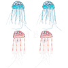 4Pcs 2 Colors Jellyfish Handmade Beaded Appliques PATC-GA0001-12-1