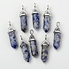 Natural Blue Spot Jasper Double Terminated Pointed Pendants G-F295-04C-3