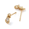 SHEGRACE Teardrop Brass Micro Pave Clear Cubic Zirconia Stud Earrings XGRQ4N543-701G-2