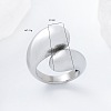 304 Stainless Steel Cuff Open Rings for Women AP0200-1-5