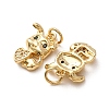 Brass Micro Pave Black Cubic Zirconia Charms CU-H002-06B-G-3